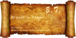 Brezán Timon névjegykártya